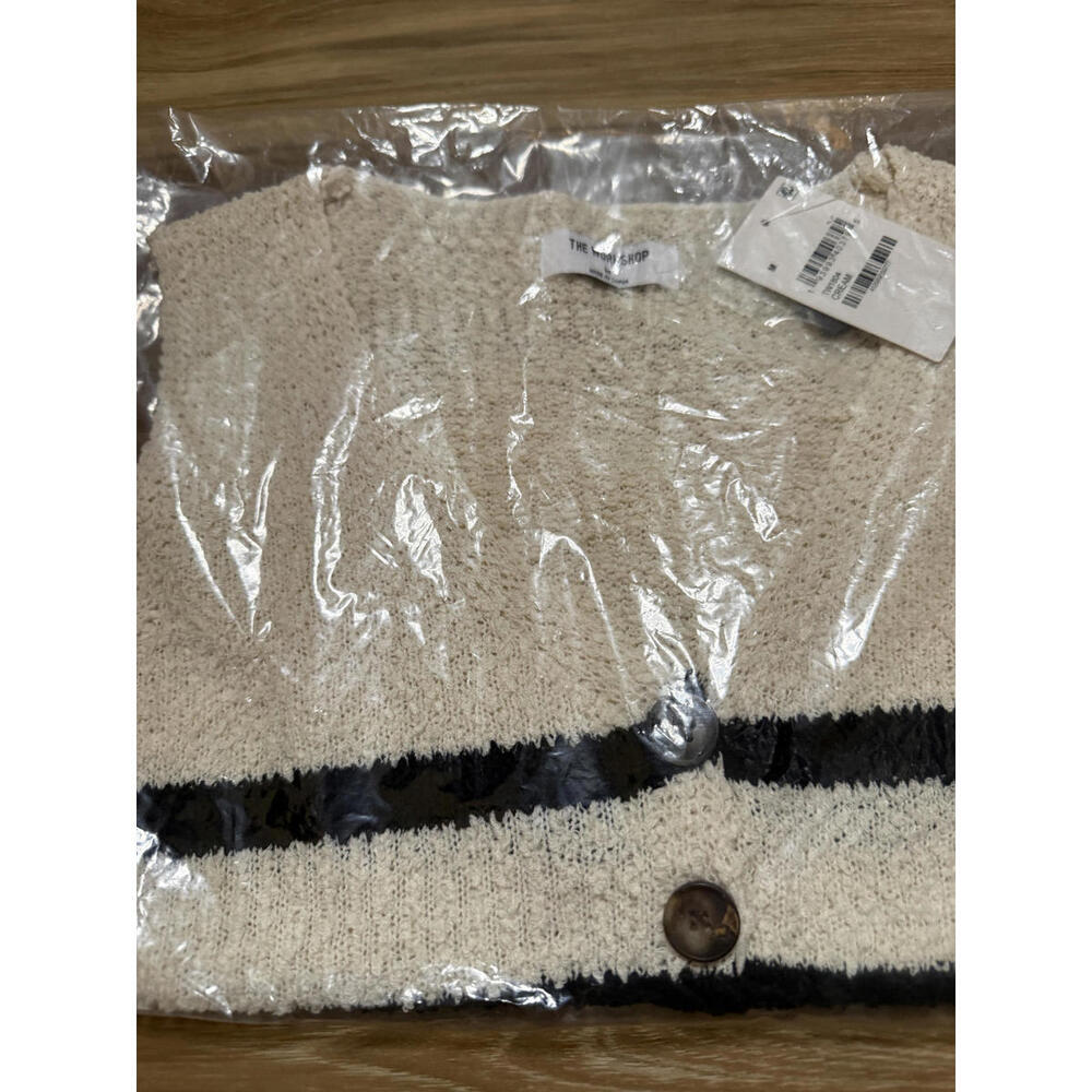 NWT! Blu Pepper Stripe Crop Sweater Vest in Cream Size Medium - Picture 4 of 7